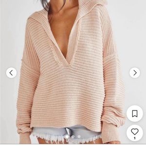 Free People Marlie Pullover Sweater Dusty Pink XS.